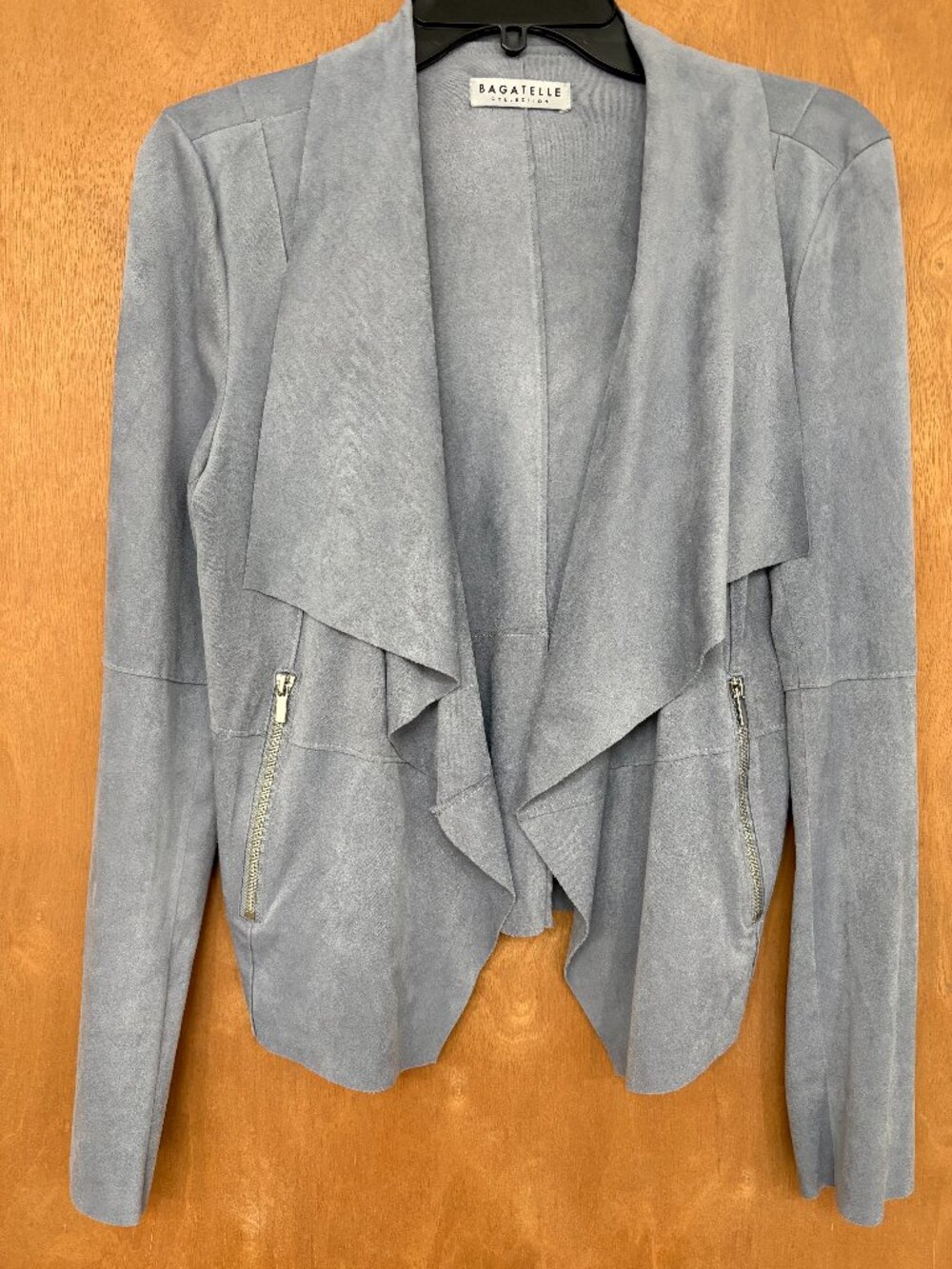 Bagatelle Collection Faux Suede Drape Blazer Jacket